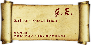Galler Rozalinda névjegykártya